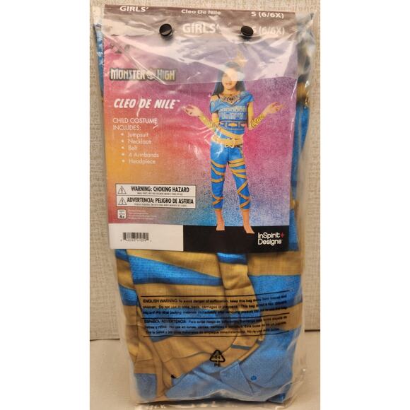 NEW Monster High Cleo De Nile Halloween Costume Girls Jumpsuit Belt Small (6/6x) - Picture 4 of 8